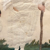 SOLD Fantastic Early 19th C. Pinprick Watercolor Portrait of Beggar and Child
