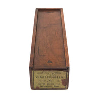 Antique Milton Bradley Froebel Kindergarten Gift #2 Slide Top Box, Empty