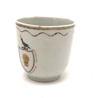 Made Do Hybrid: 18th C. Hand-painted Chinese Export Tea Cup with Riveted Replacement Handle