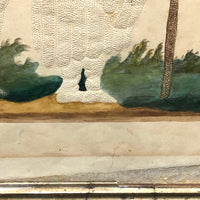 SOLD Fantastic Early 19th C. Pinprick Watercolor Portrait of Beggar and Child