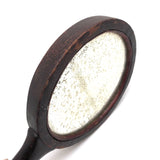 Wonderful Old Folk Art Oak Carved Hand Mirror with Acorns