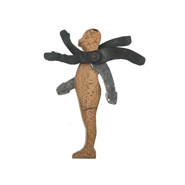 Little Wooden Man with Six Fluttering Arms