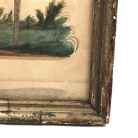 SOLD Fantastic Early 19th C. Pinprick Watercolor Portrait of Beggar and Child