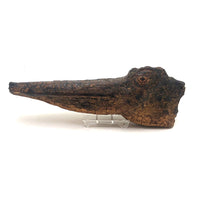 Old Folk Art Carved Found Wood Alligator Head