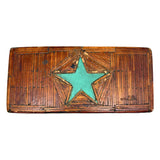 Sweet Old Tramp Art Match Stick Box with Painted Star and Rich Patina