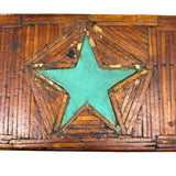 Sweet Old Tramp Art Match Stick Box with Painted Star and Rich Patina