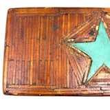Sweet Old Tramp Art Match Stick Box with Painted Star and Rich Patina