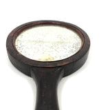 Wonderful Old Folk Art Oak Carved Hand Mirror with Acorns