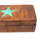 Sweet Old Tramp Art Match Stick Box with Painted Star and Rich Patina