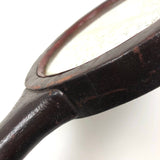 Wonderful Old Folk Art Oak Carved Hand Mirror with Acorns