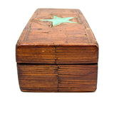 Sweet Old Tramp Art Match Stick Box with Painted Star and Rich Patina