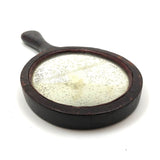 Wonderful Old Folk Art Oak Carved Hand Mirror with Acorns