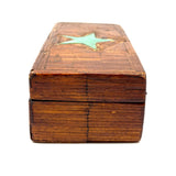 Sweet Old Tramp Art Match Stick Box with Painted Star and Rich Patina