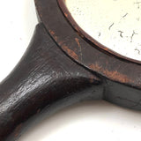 Wonderful Old Folk Art Oak Carved Hand Mirror with Acorns