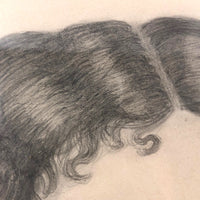 Minnie! Signed 1872 Graphite Portrait with Miniature Portraits on Necklace and Earring