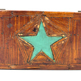 Sweet Old Tramp Art Match Stick Box with Painted Star and Rich Patina