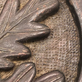 Wonderful Old Folk Art Oak Carved Hand Mirror with Acorns