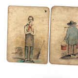 Three Early Edition c. 1843 Hand-colored, Wood Engraved Dr. Busby Cards, First Known American Card Game