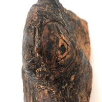 Old Folk Art Carved Found Wood Alligator Head