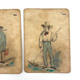 Three Early Edition c. 1843 Hand-colored, Wood Engraved Dr. Busby Cards, First Known American Card Game