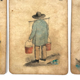 Three Early Edition c. 1843 Hand-colored, Wood Engraved Dr. Busby Cards, First Known American Card Game