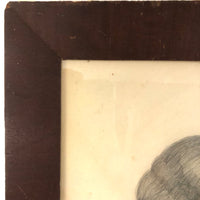 Minnie! Signed 1872 Graphite Portrait with Miniature Portraits on Necklace and Earring