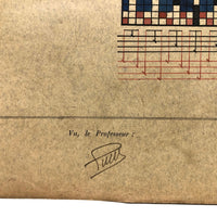 1932-33 French Weaving School Matelasse Weaving Pattern and Sample