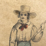 Three Early Edition c. 1843 Hand-colored, Wood Engraved Dr. Busby Cards, First Known American Card Game