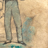 Three Early Edition c. 1843 Hand-colored, Wood Engraved Dr. Busby Cards, First Known American Card Game