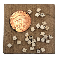 Lot of 28 of the Tiniest Bone Dice I’ve Ever Seen