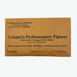 Longans Excellent, Super Scarce c. 1920s Cardboard Forms for Learning Parliamentary Procedure