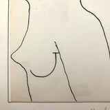 Edwin Kosarek 1950 Ink Portrait of Woman With Long Hair