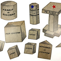 Longans Excellent, Super Scarce c. 1920s Cardboard Forms for Learning Parliamentary Procedure