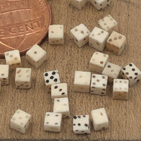 Lot of 28 of the Tiniest Bone Dice I’ve Ever Seen