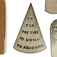 Longans Excellent, Super Scarce c. 1920s Cardboard Forms for Learning Parliamentary Procedure