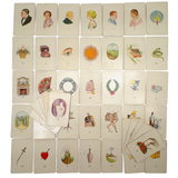 Teuila Fortune Telling Cards, Complete 1923 Deck in Original Sleeve with Instruction Booklet