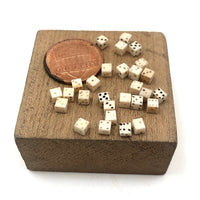 Lot of 28 of the Tiniest Bone Dice I’ve Ever Seen