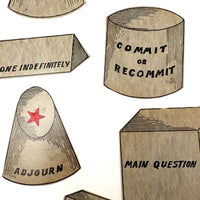 Longans Excellent, Super Scarce c. 1920s Cardboard Forms for Learning Parliamentary Procedure