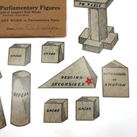 Longans Excellent, Super Scarce c. 1920s Cardboard Forms for Learning Parliamentary Procedure