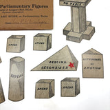 Longans Excellent, Super Scarce c. 1920s Cardboard Forms for Learning Parliamentary Procedure