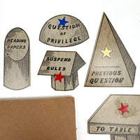 Longans Excellent, Super Scarce c. 1920s Cardboard Forms for Learning Parliamentary Procedure