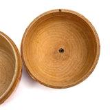 Extra Large Old Painted Treen Apple with Stencil Painted Green Leaves