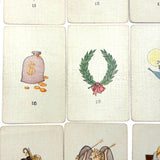 Teuila Fortune Telling Cards, Complete 1923 Deck in Original Sleeve with Instruction Booklet