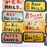 Lot of Fifteen Small Hand-painted Cardboard General Store Signs