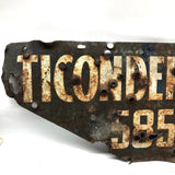 Old Shot Up "Ticonderoga Office" Sign