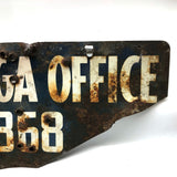 Old Shot Up "Ticonderoga Office" Sign