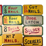 Lot of Fifteen Small Hand-painted Cardboard General Store Signs