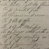 Interesting and Diverse 1816-1822 Ledger of Weston Family Expenses, Maine, Large Four Page Folio on Laid