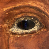 Curious Carved Folk Art Face / Mask with Blue Glass Eyes, Signed B. McInnis Bickerton