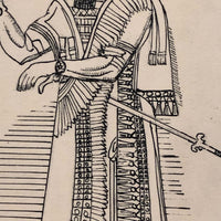 Egyptian "Roi", C. 1920s-30s Detailed French Ink Drawing